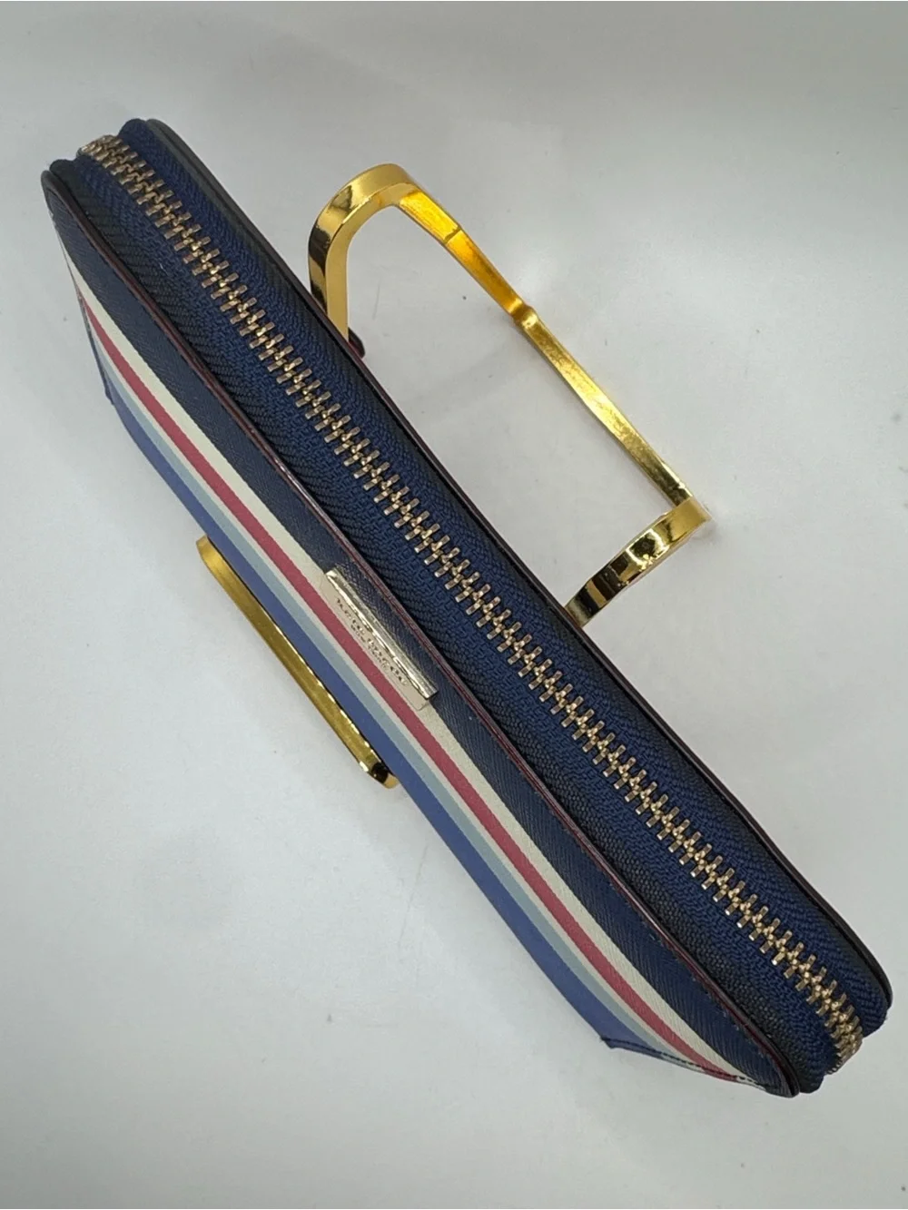 Kate Spade Laurel Way Neda Continental zip around  accordion Striped Wallet